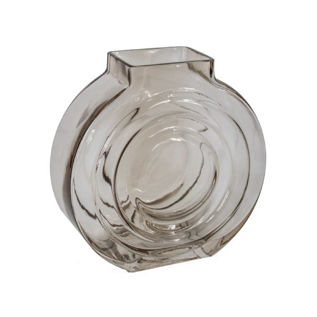 Glazen vaas rond rose 20x7,5x20cm