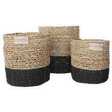 Afbeelding in Gallery-weergave laden, Yoshiko Homeware Lombok opbergmand naturel/zwart Large D19 x H19 cm
