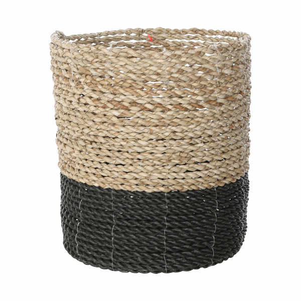 Yoshiko Homeware Lombok opbergmand naturel/zwart Large D19 x H19 cm