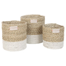 Afbeelding in Gallery-weergave laden, Yoshiko Homeware Lombok opbergmand naturel/wit Small D14 x H16 cm
