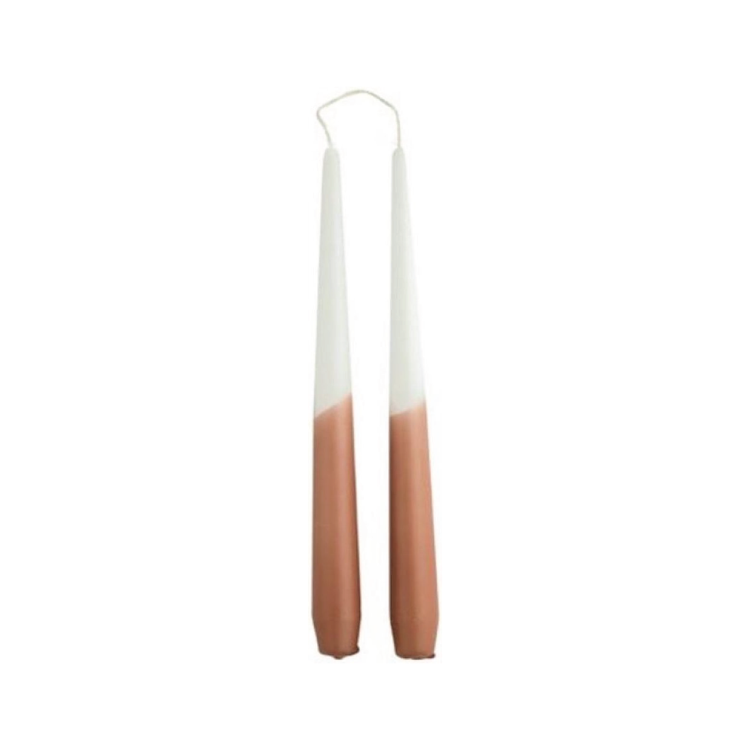Rustik Lys tweelingkaars wit brique 2,2x29cm