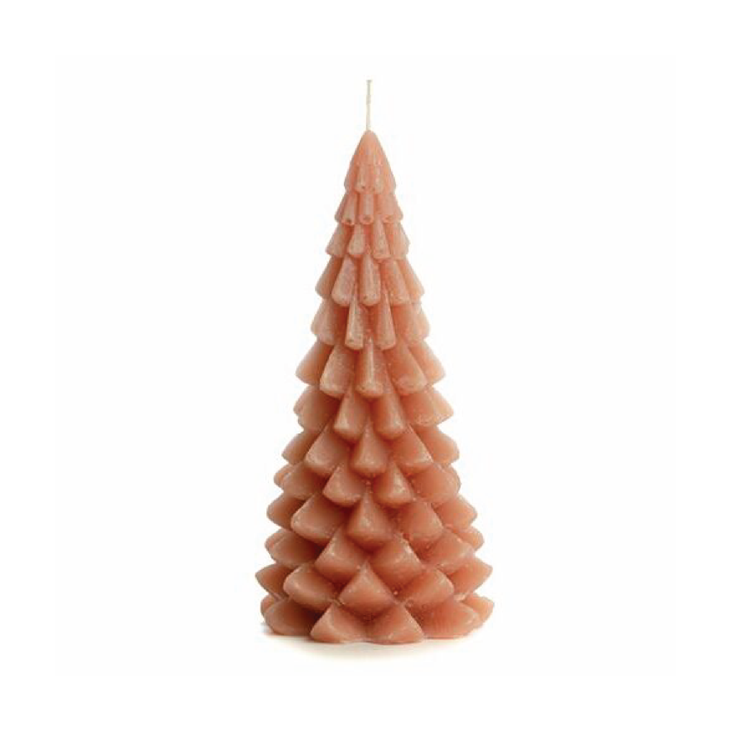 Rustik Lys kaars kerstboom brique 1 stuk 10x20cm