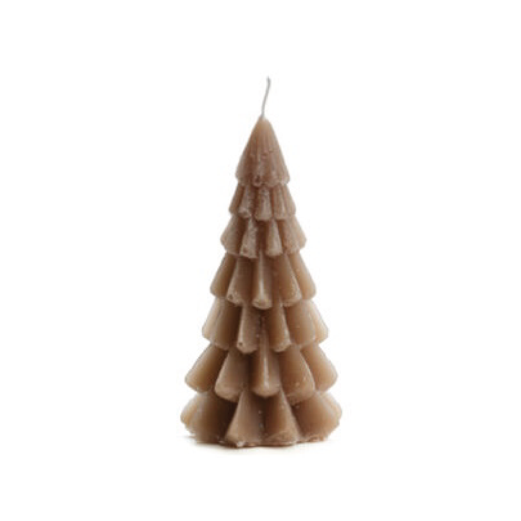 Rustik Lys kaars kerstboom cognac 1 stuk 6,3x12cm