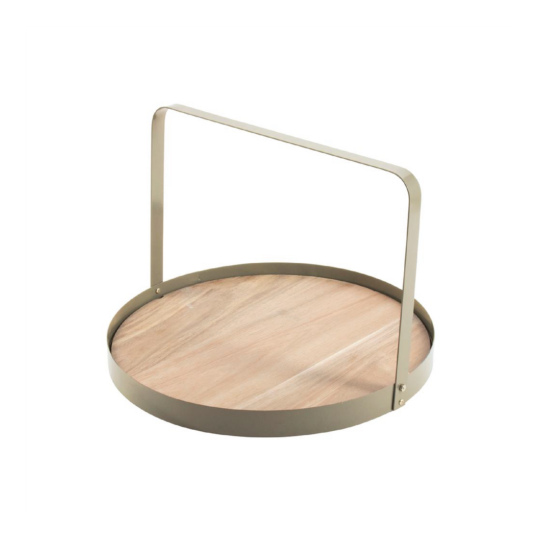Gusta serveerplank met bamboe ø 35 cm beige