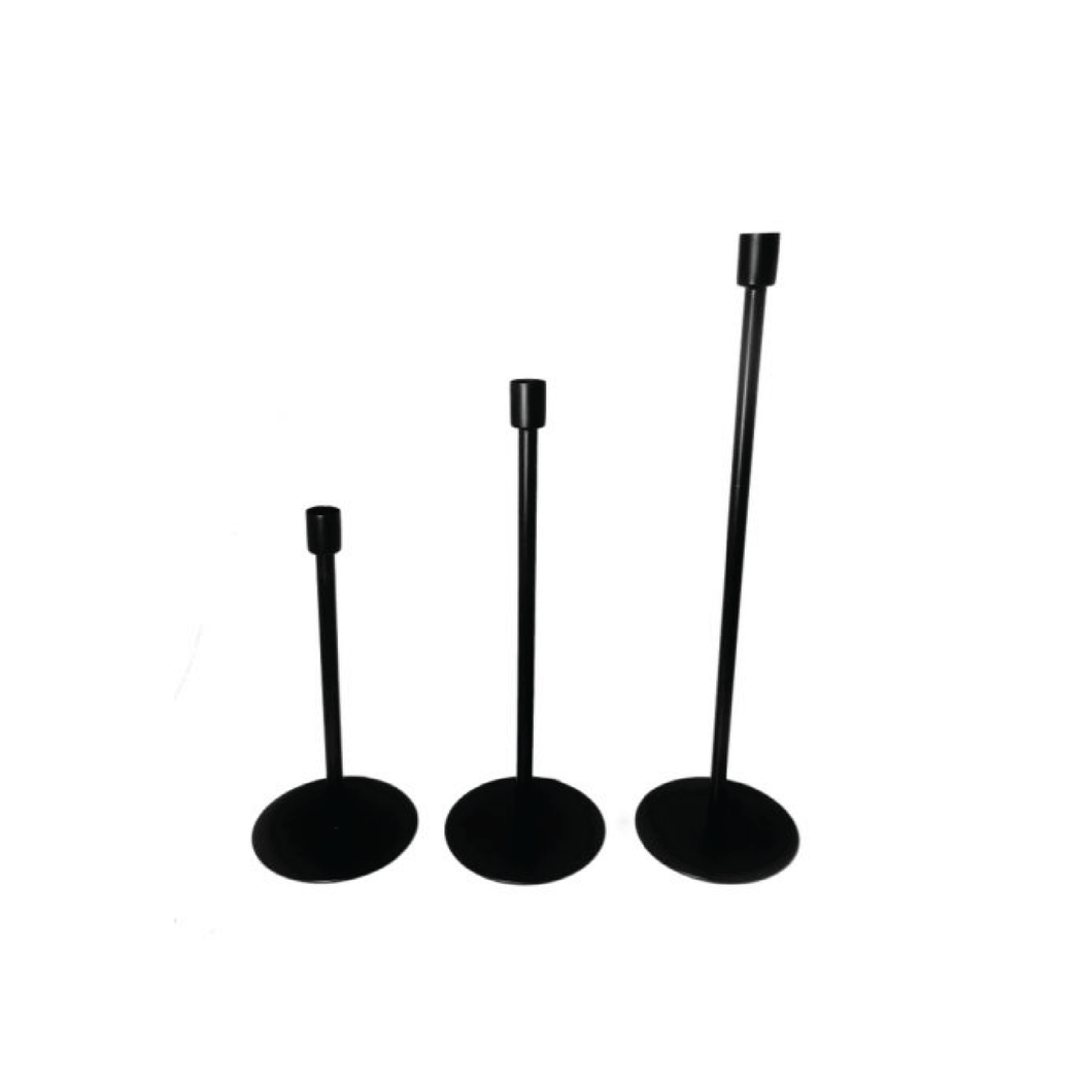 Branded By tafelkandelaren set 3 stuks 30/40/50cm zwart
