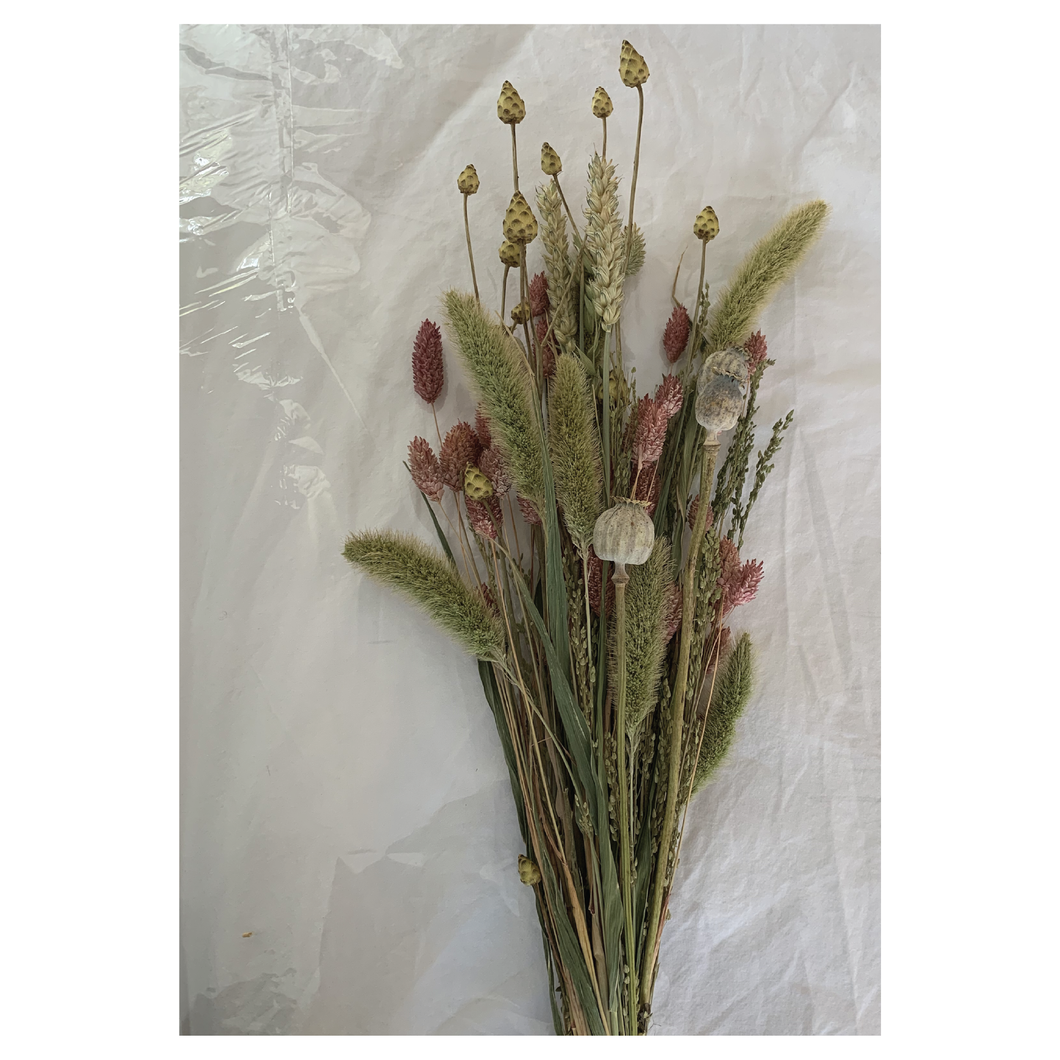 Thuis bij jou droogbloemen boeket roze